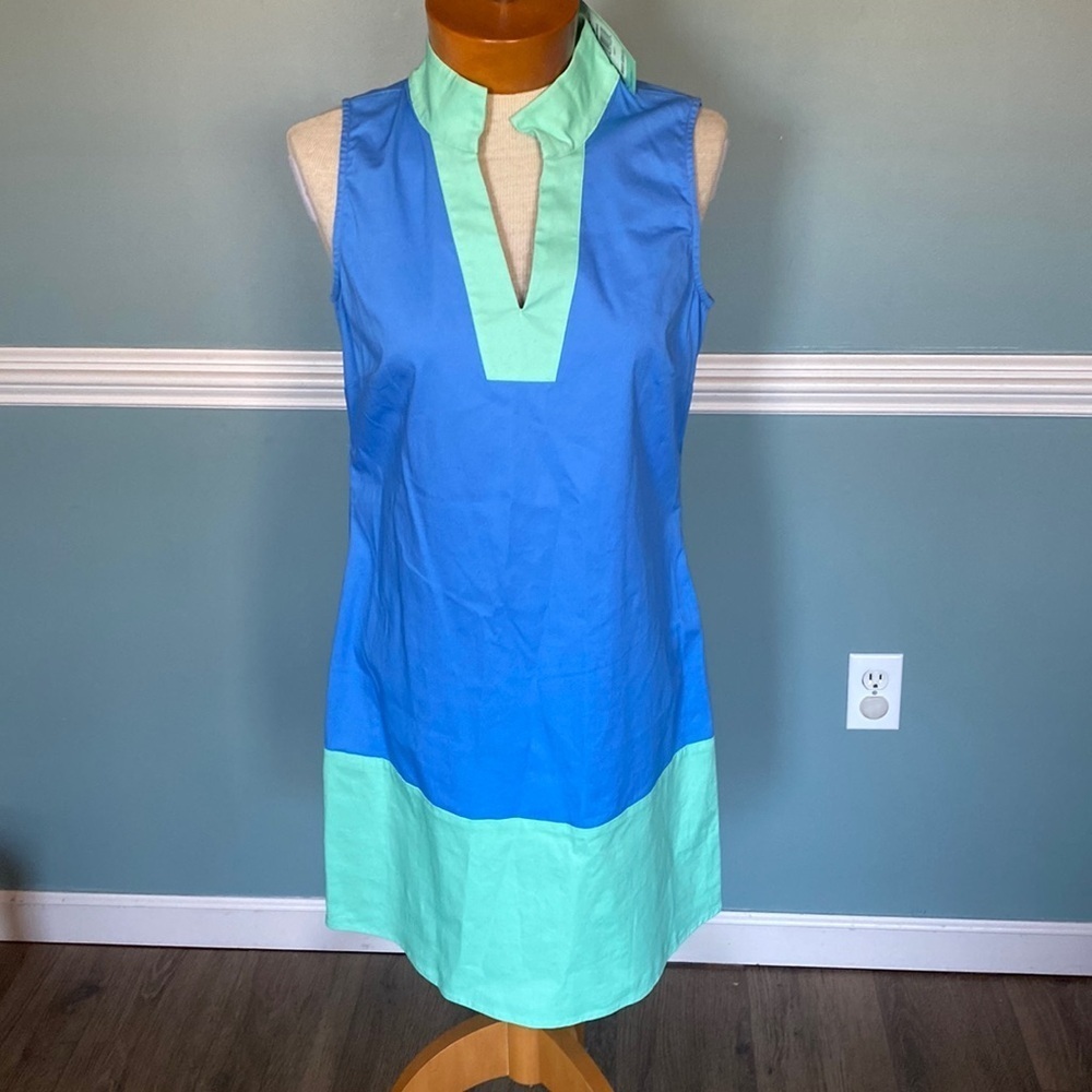 NWT Sail to sable color block shift dress. Lightweight vacation resort preppy S